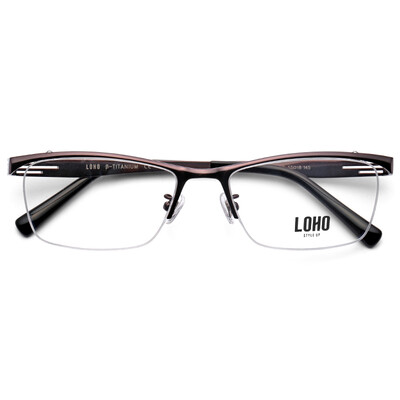 

LOHO titanium frame mens half frame glasses frame simple wild glasses frame mens LH01009 gun color