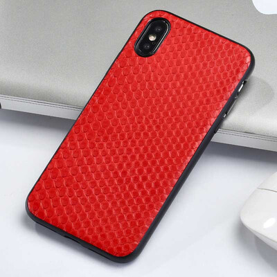 

Genuine Leather Phone Case For iPhone X Case Natural Python Skin For iPhone 6 6S 7 8 Plus X Back Cover