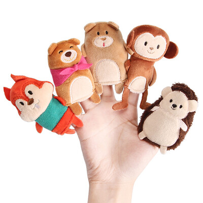 

Jin Yang Creative GA Creatives Baby Soothing Finger Doll Set Hand Puppet Cute Animal Baby Parenting Interactive Fingers Little Grizzly Treasures in the Treasures