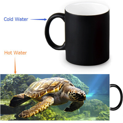 

Sea Turtle 350ml/12oz Heat Reveal Mug Color Change Coffee Cup Sensitive Morphing Mugs Magic Mug Milk Tea Cups