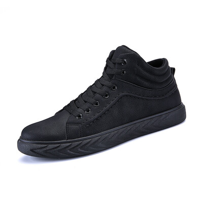 

Spring air youth high canvas shoes to help Korean male tide rise of holomorphic black shoes
