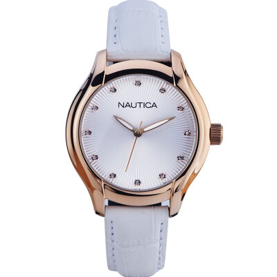 

Nordic card (NAUTICA) watch quartz white belt casual fashion couple table silver dial female watch A12657M