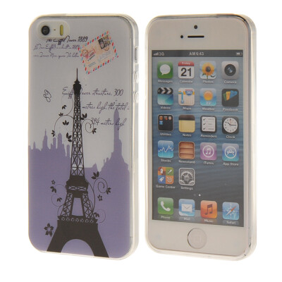 

MOONCASE Eiffel Tower Pattern Soft Silicone Gel TPU Flexible Shell Protective Case Cover for Apple iPhone 5G / 5S a04