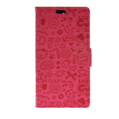 

MOONCASE Cute Little Witch Leather Side Flip Wallet Card Holder Stand Pouch Case Cover for Huawei Ascend Y625 Hot pink
