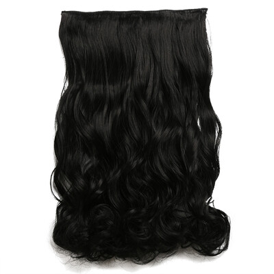 

Rhyme 23" Light Brown Full Head One Piece Curly Wave Hair Extensions 5clips Clips in Synthetic Wig Pieces for GirlWoman