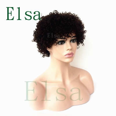 

Short Afro Kinky Curly Women Wigs None Lace wigs human Hair Wig For Africa American hair wigs