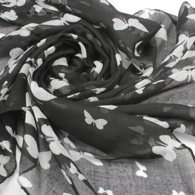 

Guttavalli Fashion Woman Solid Butterfly Print Loop Shawl Women Spring Stripes Ring Scarves Female Autumn Animal Infinity Scarf