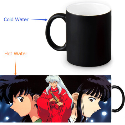 

Inuyasha 350ml/12oz Heat Reveal Mug Color Change Coffee Cup Sensitive Morphing Mugs Magic Mug Milk Tea Cups