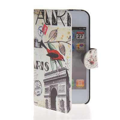 

MOONCASE Scenic Design Leather Side Flip Wallet Card Slot Pouch Stand Shell Back Case Cover for Apple iPhone 4 4S