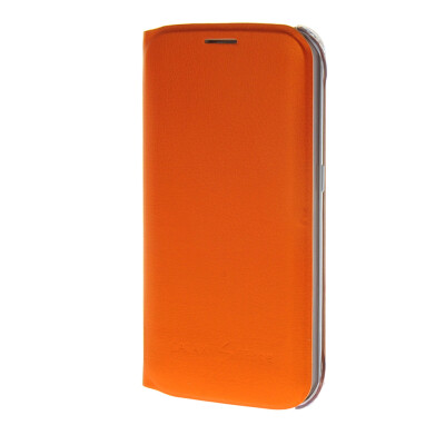 

MOONCASE Simple Fashion Leather Case Wallet Flip Card Slot Holster Pouch Cover for Samsung Galaxy S6 Edge Orange