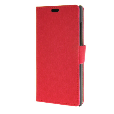 

MOONCASE Maze grid Style Wallet Leather Card Slot Bracket Back Case Cover for BlackBerry Leap Red01