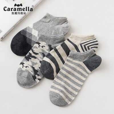 

Caramella socks mens boat socks casual sports cotton socks comfortable breathable shallow mouth socks 53454 maple leaf code