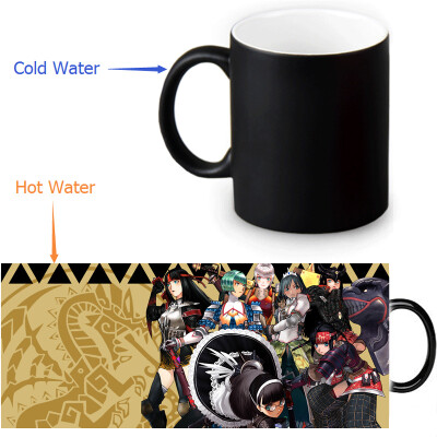 

Monster Hunter Manga 350ml/12oz Heat Reveal Mug Color Change Coffee Cup Sensitive Morphing Mugs Magic Mug Milk Tea Cups