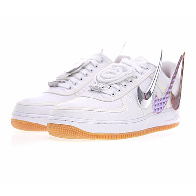 

Nike Air Force 1 Low Трэвис Скотт Для мужчин Обувь для скейтбординга, спортивные кроссовки Обувь, белый Цвет aq4211-100