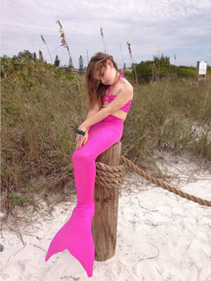 

3 Pcs Girls Gilding Mermaid Tail Swimwear Bathing Suit Costume Bikini Swimsuit Swimming Suits Swimmer Clothes