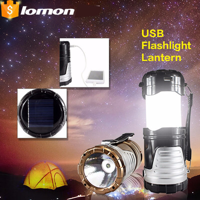 

6 LED Solar Camping Telescopic Portable Light Rechargeable LED Flashlight USB Multifunctional Torchlight Outdoor Emergency Light