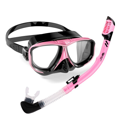 

WaterTime Frog Fins Плавание Snorkeling Sambo Set Goggles Adult Full Dry Snorkel Equipment Подводная маска Pink