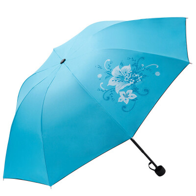 

Yuhang YUHANG Jingdong self-operated umbrella umbrella umbrella sun umbrella tri-fold umbrella black plastic umbrella parasol cyan