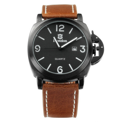 

BESTDON BD5512G Men's Simple Fashion Leather Strap Waterproof Quartz Watch w/ Calendar （Black