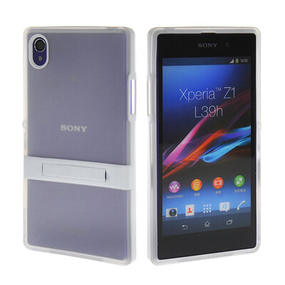 

MOONCASE Мягкие гибкие силиконовый гель ТПУ кожи с Kickstand чехол для Sony Xperia Z1 Очистить