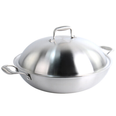 

Baijie stainless steel wok no stick pan hot pot no coating pot gas cooker pot with double ear wok CG3605-G 36 cm