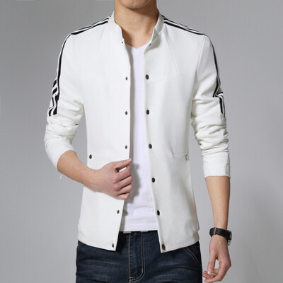 

New Men Fashion Designers Jackets 2016 Slim Fits Men Coats Spring Autumn Men Outwears Plus Size 5XL White Navy Blue Men Coats
