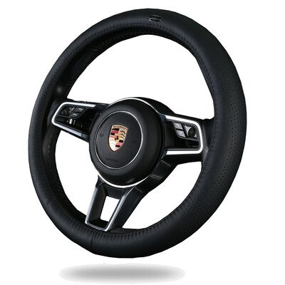 

WRC car steering wheel cover leather sports handle set whole leather one interface car with first layer cowhide breathable sweat-absorbent non-slip four seasons universal beige