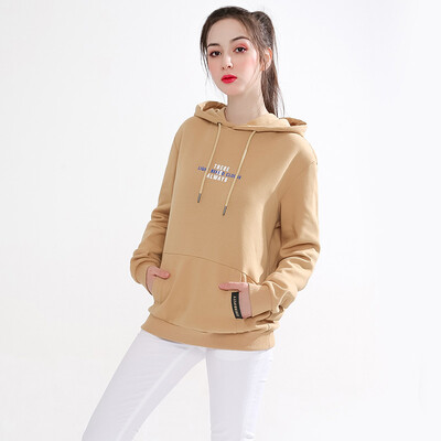 

Intercrew sweater female 2018 autumn new couple sweater Korean casual fashion couple sweater hooded three-dimensional foam letter printing ITS1TH31M beige 100XL