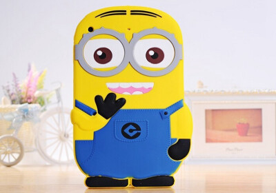 

Cute Minions Pegman Soft Silicone Rubber Protective Case Cover For iPad Mini