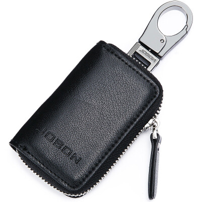 

【Jingdong Supermarket】 JOBON Zhongbang Leather Simple Coin Purse Key Car Car Keychain 360 degree Rotary Removable Crane ZB-8805 Black