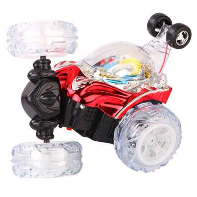 

Diezhongdie Stunt Car Toy Remote Control Car Rechargeable Children's Toys Flash & Music Dancing Rolling Car 9008A