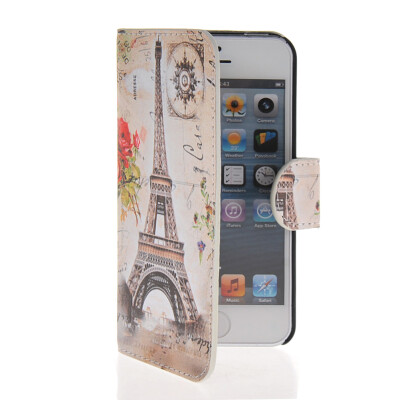 

MOONCASE Scenic Design Leather Side Flip Wallet Card Slot Pouch Stand Shell Back ЧЕХОЛ ДЛЯ Apple iPhone 5 5S