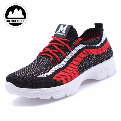 

Ladies fashion breathable Super light non-slip Leisure sports shoes Thick soles Running shoes Walking shoes lace-up Womens shoes