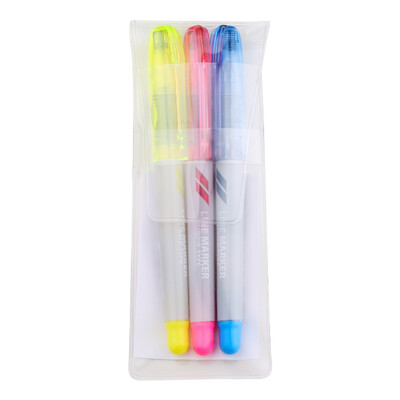 

TANOSEE Japan imported office students straight liquid fluorescent pen marker powder yellow blue 3 sticks TS-LMSL-3P