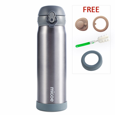 

MICOE Ships form US Stainless Steel Travel Mug with cleaning brush thermos coffee travel 16-Ounce048-Liter J002G GreyPink