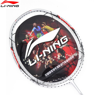 

Li-Ning Full Carbon Badminton Racket Beginner Amateur Carbon Badminton Racquet A800 Black&White