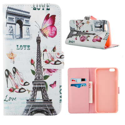 

MOONCASE Case for iPhone 6 Plus (5.5") Flip Leather Wallet Card Slot Foldable Stand Feature Case Cover [Pattern series] /a09