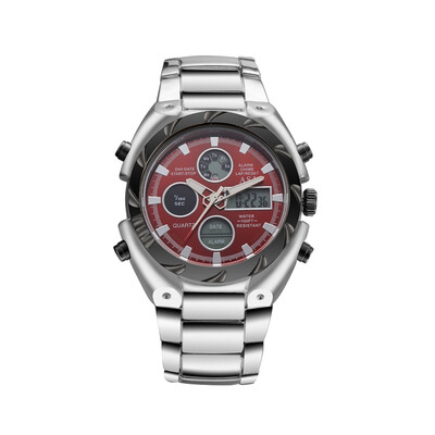 

NEW Outdoor Multi-function Watch Digital Analog Day Alarm Stainless Steel