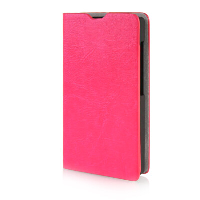 

MOONCASE Leather Side Flip Wallet Card Slot Pouch Stand Shell Back ЧЕХОЛ ДЛЯ Microsoft Lumia 435 Hot pink