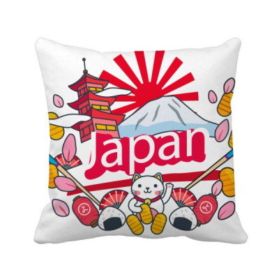 

Hand-decorated Japan Pattern Square Throw Pillow Insert Cushion Cover Home Sofa Decor Gift