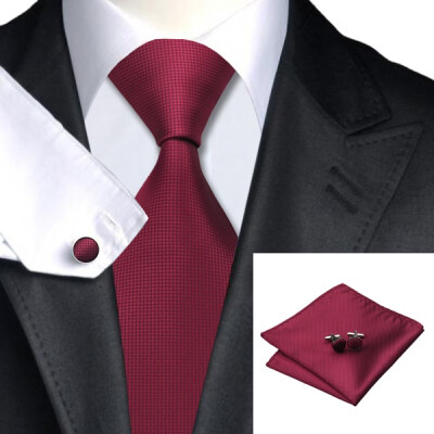 

Hot selling Vogue Men Silk Tie Set High Quality 100 Silk Necktie Handkerchief Cufflinks Set for Formal Wedding Business