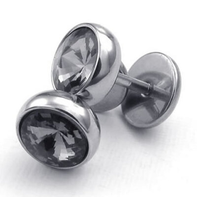 

Hpolw Mens Cubic Zirconia Stainless Steel Stud Earrings, Gray Silver