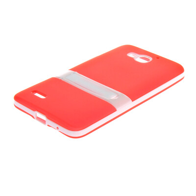

MOONCASE Huawei 3X Case Jelly color Silicone Gel TPU Skin Slim With Stand Back Case Cover for Huawei Honor 3X G750 Red
