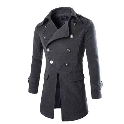 

Zogaa Men's Woolen Overcoat Classic Double-breasted Double-Wool