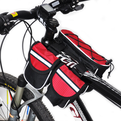 

ACACIA bike front bag on the tube bag plus handlebar bag saddle car first package with rain cover gray