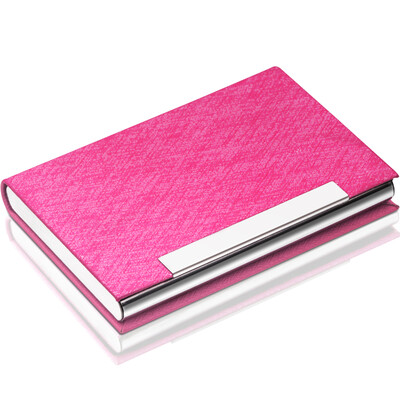 

Excellent UHOO 6606 business card holder rose red silk grain 1 box large capacity card case