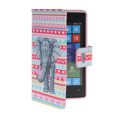 

MOONCASE Pattern Style Leather Side Flip Wallet Card Slot Pouch Stand Shell Back ЧЕХОЛ ДЛЯ Nokia Lumia 520