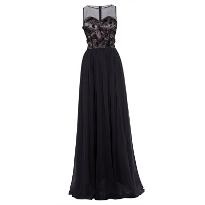 

CAZDZY Scoop Appliques A Line Long Evening Dress