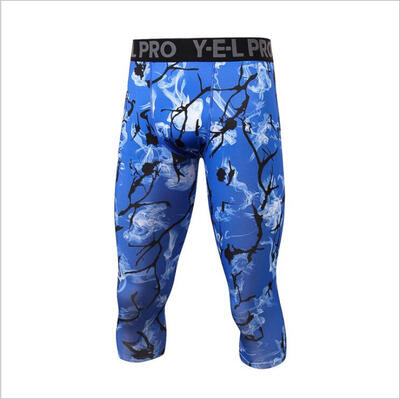 

2018 new mens fitness fashion leisure gym bodybuilding exercise male calf shorts brand tight quick dry 7 points sweat pants