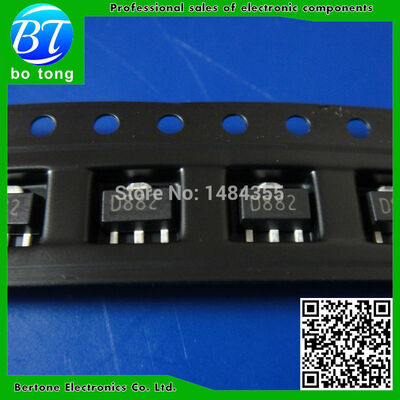 

Free Shipping 100pcs/lot SMD triode SOT- 89 2SD882 D882 NPN